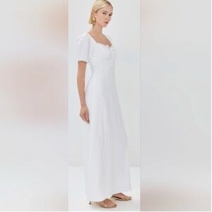Reformation Cherise Linen Maxi Dress / White / Sz 8